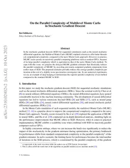 On the Parallel Complexity of Multilevel Monte Carlo in Stochastic
  Gradient Descent