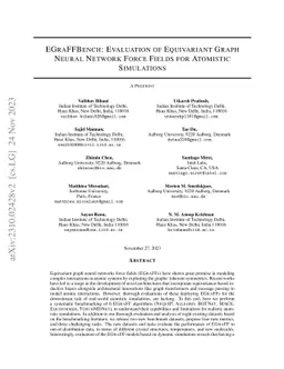 EGraFFBench: Evaluation of Equivariant Graph Neural Network Force Fields
  for Atomistic Simulations