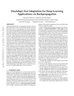 OneAdapt: Fast Adaptation for Deep Learning Applications via
  Backpropagation