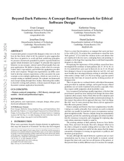 Beyond Dark Patterns: A Concept-Based Framework for Ethical Software
  Design