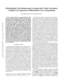 Distributionally Safe Reinforcement Learning under Model Uncertainty: A
  Single-Level Approach by Differentiable Convex Programming