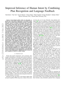 Improved Inference of Human Intent by Combining Plan Recognition and
  Language Feedback