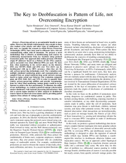 The Key to Deobfuscation is Pattern of Life, not Overcoming Encryption