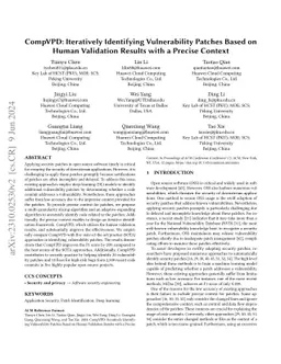 CompVPD: Iteratively Identifying Vulnerability Patches Based on Human
  Validation Results with a Precise Context