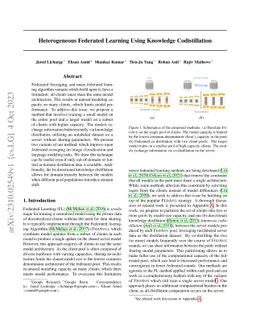 Heterogeneous Federated Learning Using Knowledge Codistillation