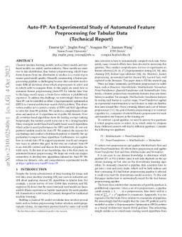 Auto-FP: An Experimental Study of Automated Feature Preprocessing for Tabular Data