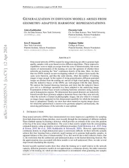 Generalization in diffusion models arises from geometry-adaptive
  harmonic representations