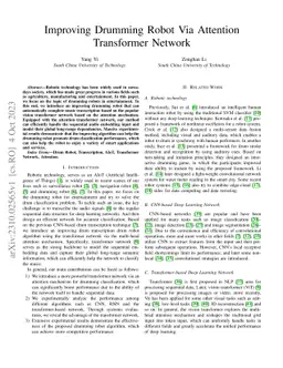 Improving Drumming Robot Via Attention Transformer Network