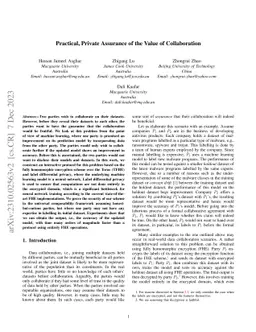 Practical, Private Assurance of the Value of Collaboration