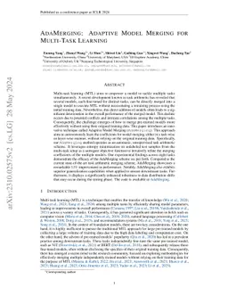 AdaMerging: Adaptive Model Merging for Multi-Task Learning