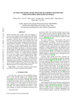 BA-MoE: Boundary-Aware Mixture-of-Experts Adapter for Code-Switching
  Speech Recognition