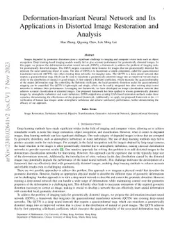 Deformation-Invariant Neural Network and Its Applications in Distorted Image Restoration and Analysis
