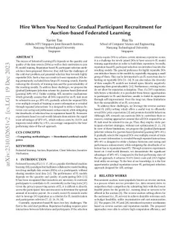 Hire When You Need to: Gradual Participant Recruitment for Auction-based
  Federated Learning