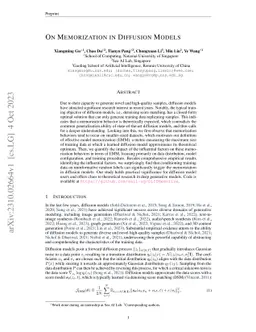 On Memorization in Diffusion Models