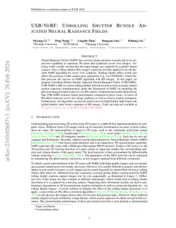 USB-NeRF: Unrolling Shutter Bundle Adjusted Neural Radiance Fields