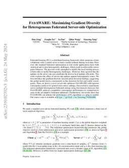 FedAWARE: Maximizing Gradient Diversity for Heterogeneous Federated
  Server-side Optimization