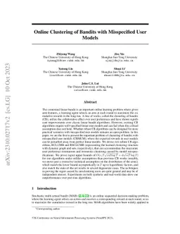 Online Clustering of Bandits with Misspecified User Models
