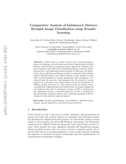 Comparative Analysis of Imbalanced Malware Byteplot Image Classification
  using Transfer Learning