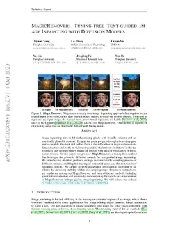 Magicremover: Tuning-free Text-guided Image inpainting with Diffusion
  Models