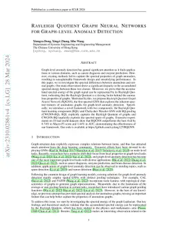 Rayleigh Quotient Graph Neural Networks for Graph-level Anomaly
  Detection