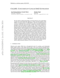 CoLiDE: Concomitant Linear DAG Estimation