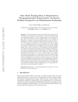 How Much Training Data is Memorized in Overparameterized Autoencoders?
  An Inverse Problem Perspective on Memorization Evaluation