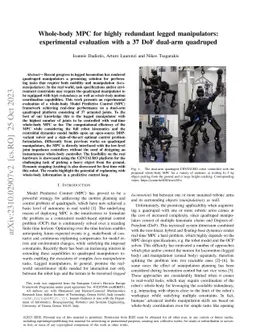 Whole-body MPC for highly redundant legged manipulators: experimental
  evaluation with a 37 DoF dual-arm quadruped