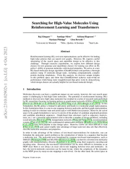 Searching for High-Value Molecules Using Reinforcement Learning and
  Transformers
