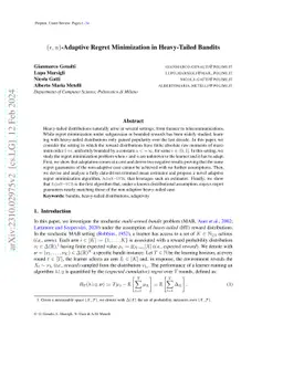 $(ε, u)$-Adaptive Regret Minimization in Heavy-Tailed Bandits