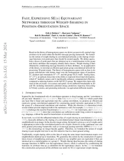Fast, Expressive SE$(n)$ Equivariant Networks through Weight-Sharing in
  Position-Orientation Space