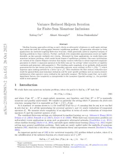 Variance Reduced Halpern Iteration for Finite-Sum Monotone Inclusions