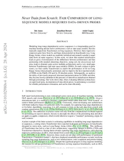 Never Train from Scratch: Fair Comparison of Long-Sequence Models
  Requires Data-Driven Priors