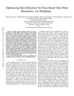 Optimizing Key-Selection for Face-based One-Time Biometrics via Morphing