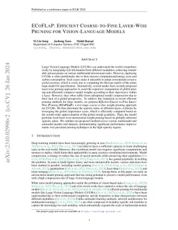 ECoFLaP: Efficient Coarse-to-Fine Layer-Wise Pruning for Vision-Language
  Models
