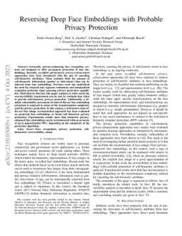 Reversing Deep Face Embeddings with Probable Privacy Protection