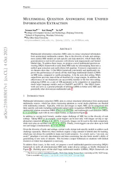 Multimodal Question Answering for Unified Information Extraction