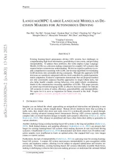 LanguageMPC: Large Language Models as Decision Makers for Autonomous Driving