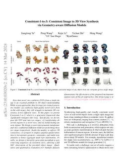 Consistent-1-to-3: Consistent Image to 3D View Synthesis via
  Geometry-aware Diffusion Models