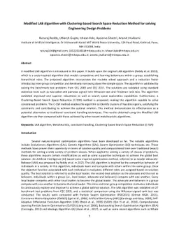 Modified LAB Algorithm with Clustering-based Search Space Reduction
  Method for solving Engineering Design Problems
