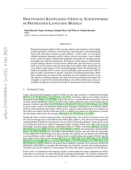Discovering Knowledge-Critical Subnetworks in Pretrained Language Models