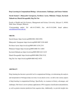 Deep Learning in Computational Biology: Advancements, Challenges, and
  Future Outlook