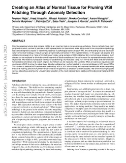 Creating an Atlas of Normal Tissue for Pruning WSI Patching Through
  Anomaly Detection