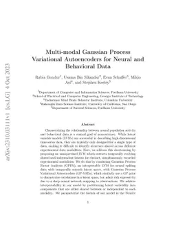 Multi-modal Gaussian Process Variational Autoencoders for Neural and Behavioral Data