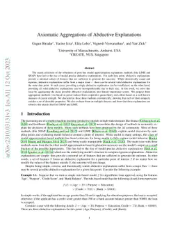 Axiomatic Aggregations of Abductive Explanations