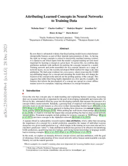 Attributing Learned Concepts in Neural Networks to Training Data