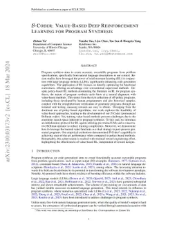 $\mathcal{B}$-Coder: Value-Based Deep Reinforcement Learning for Program
  Synthesis