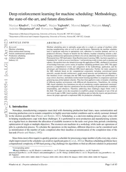 Deep reinforcement learning for machine scheduling: Methodology, the
  state-of-the-art, and future directions
