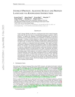 InstructProtein: Aligning Human and Protein Language via Knowledge
  Instruction