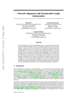 Network Alignment with Transferable Graph Autoencoders