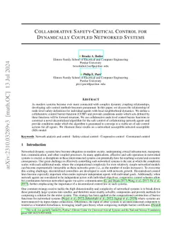 Collaborative Safety-Critical Control for Dynamically Coupled Networked
  Systems